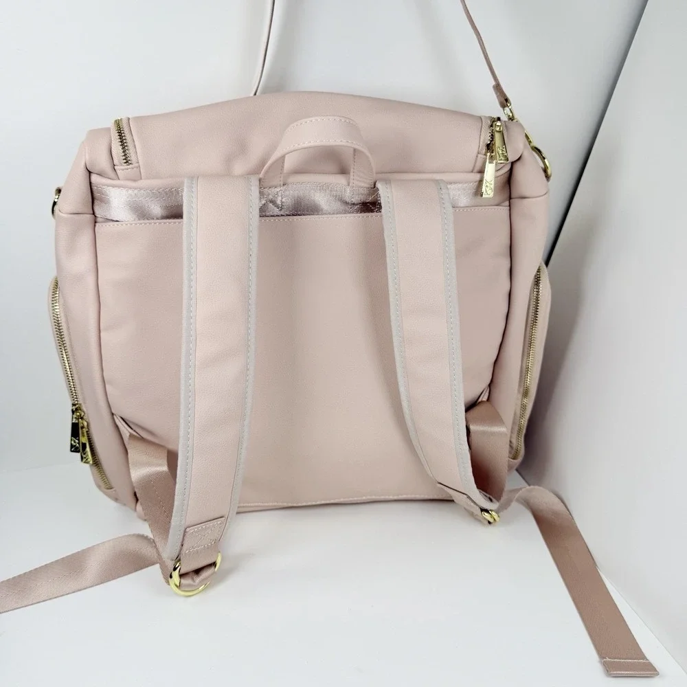 GreyFox Pebble Diaper Bag Backpack Pink Vegan Leather Changing Pad